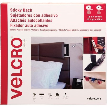VELCRO BRAND cloth hook and eye VEK30631 Sticky Back Stick On Fasteners - Black VEL-30631-GLO
